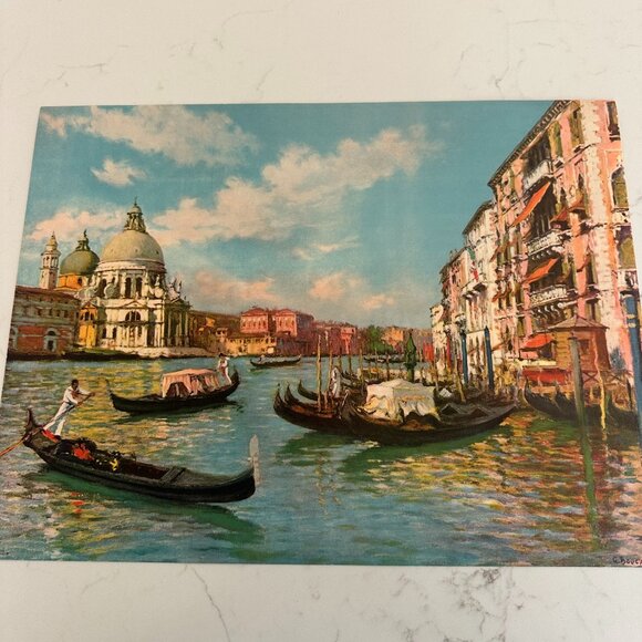 Large Vintage Calendar Art Print of the Grand Canal in Venice, Italy - Picture 1 of 6